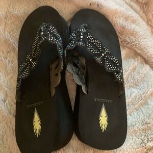 Volatile rhinestone flip flops